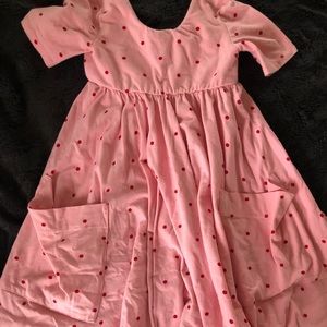 Remie girl dress pink/ red polka dots